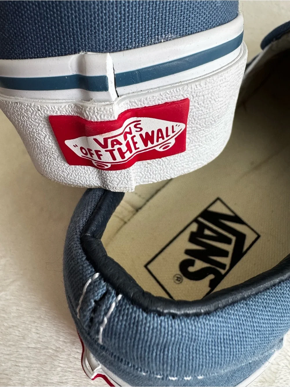 Vans Slip-On Canvas Loafers in Navy Blue